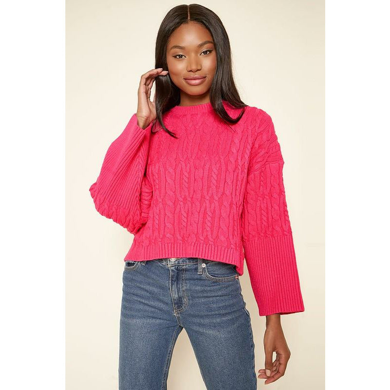 Crop Pink Cable Knit Jumper Womens Knit Jumper Womens Pink Tommy