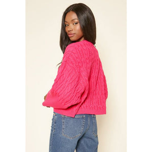 Fuchsia Cropped Sweater