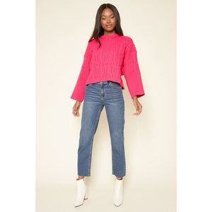 Fuchsia Cropped Sweater