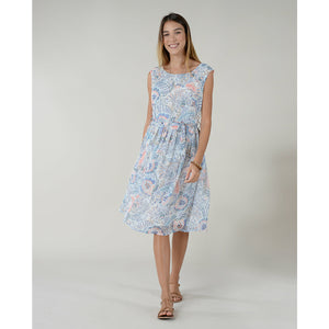 Cinch Waist Spring Patterned Dress