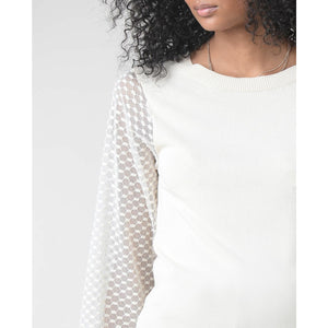 Embellished Bishop Sleeve Knitted Sweater