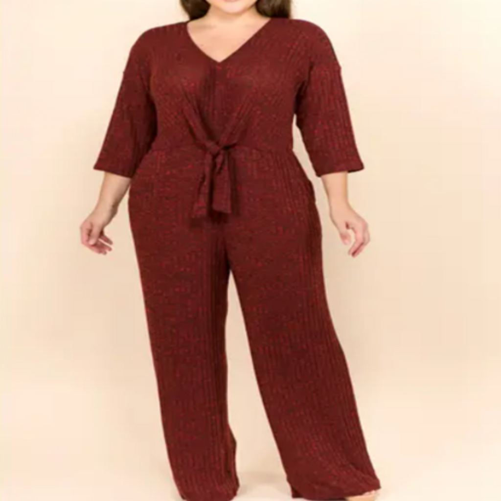 Cozy Knit Jumpsuit- Curvy Sizes
