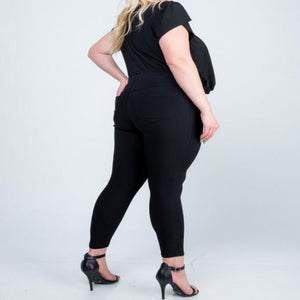 Comfy Black Plus Size High Rise Pants